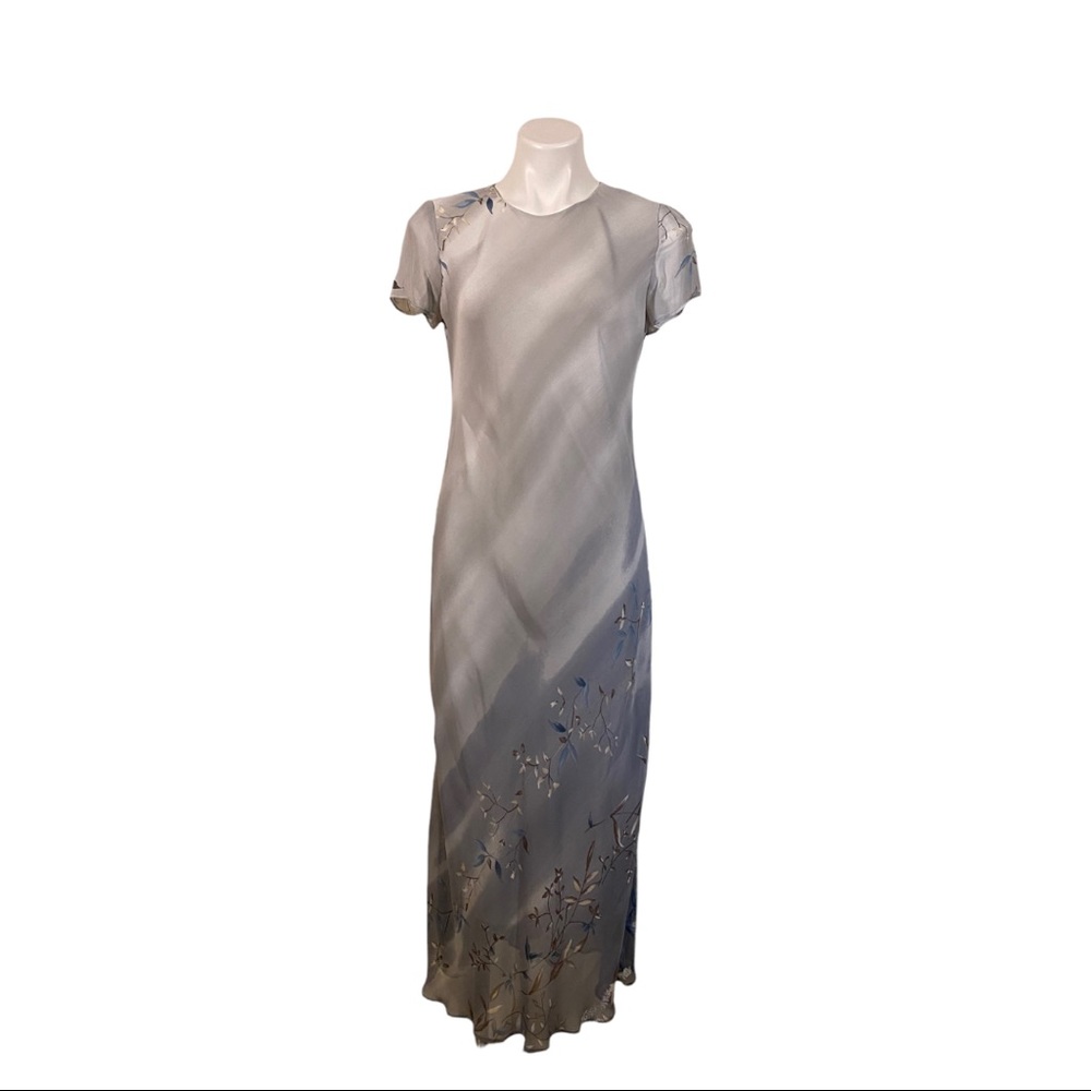 Vintage Floral Short Sleeve Maxi Dress